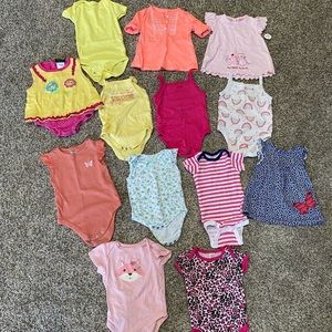 6-9 month girls shirts lot